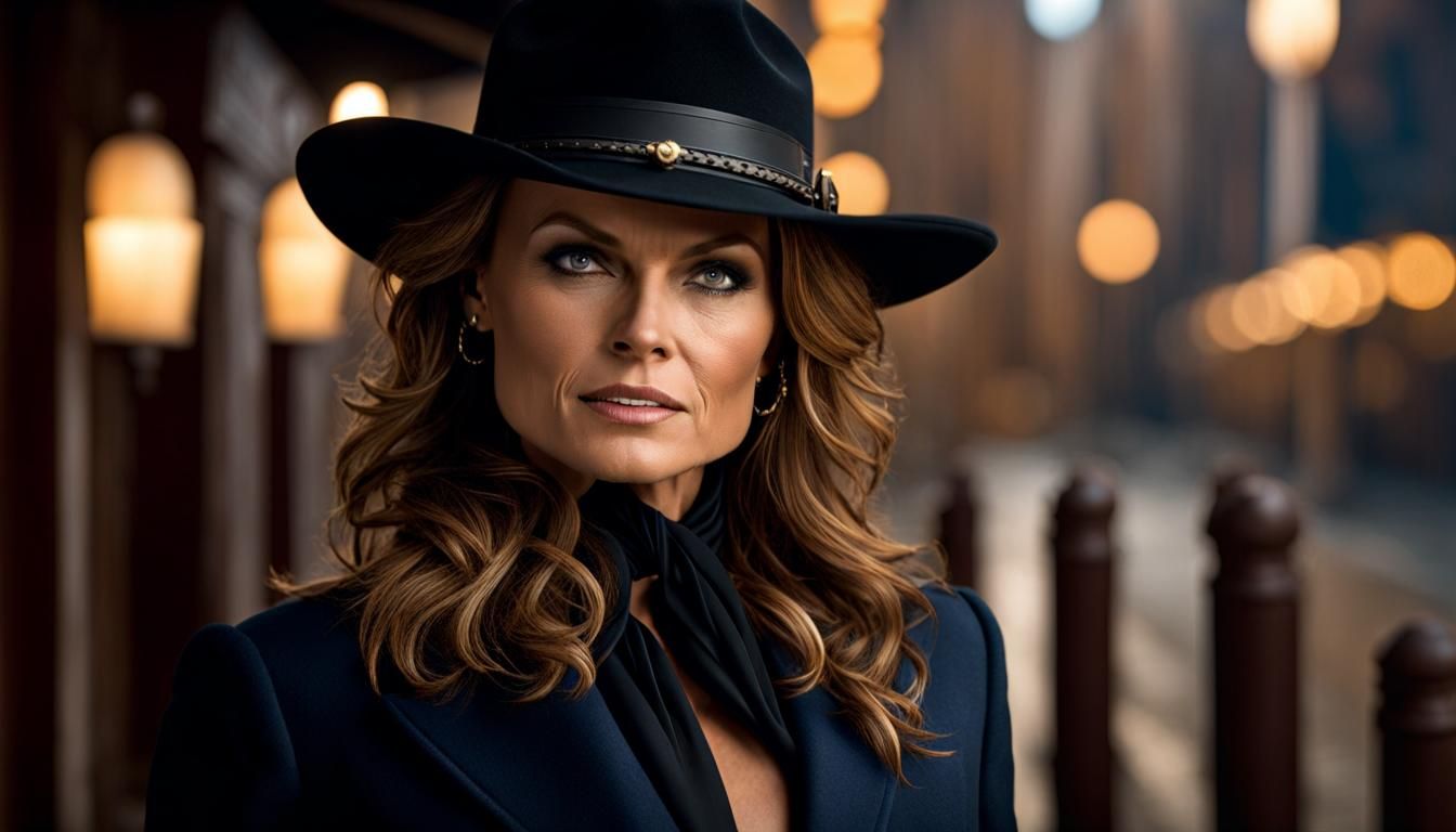 Sheriff in Black Coat with Chiaroscuro Lighting