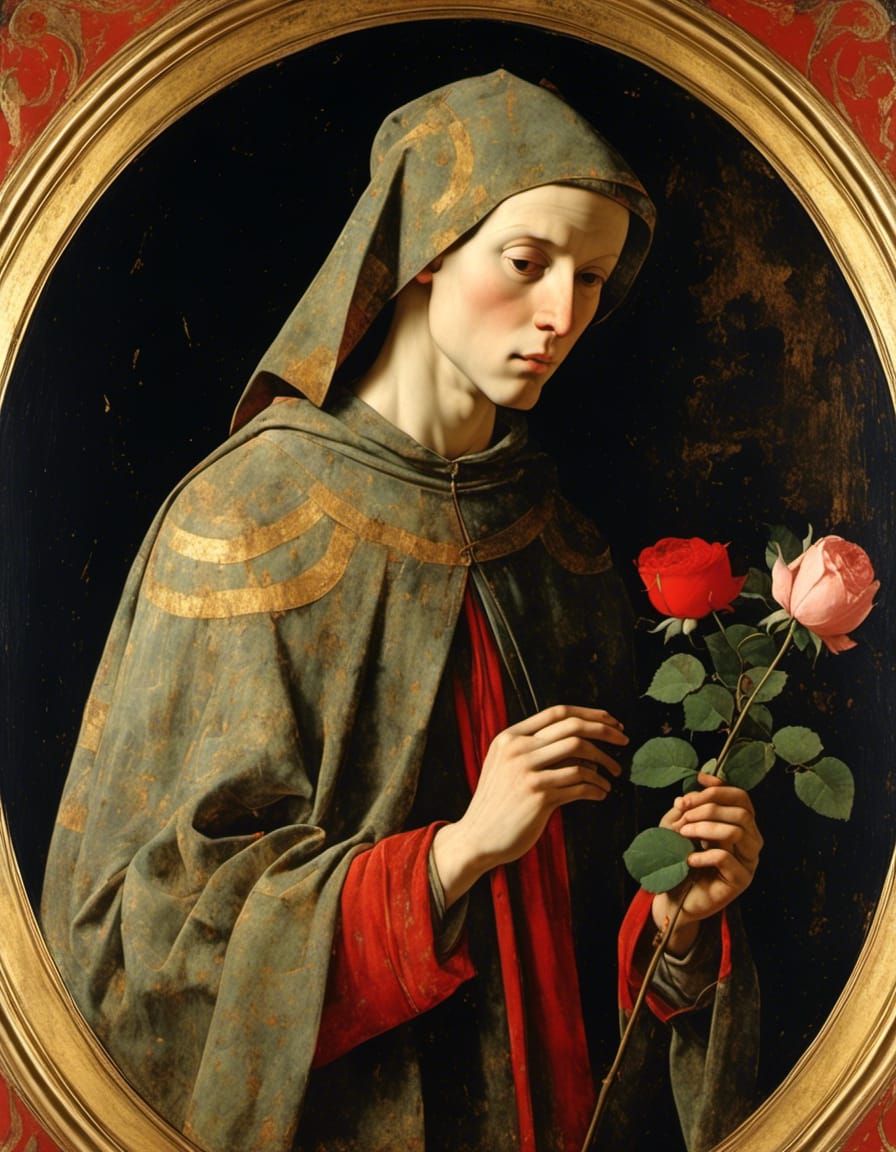 Medieval Friar Portrait in Painting Style