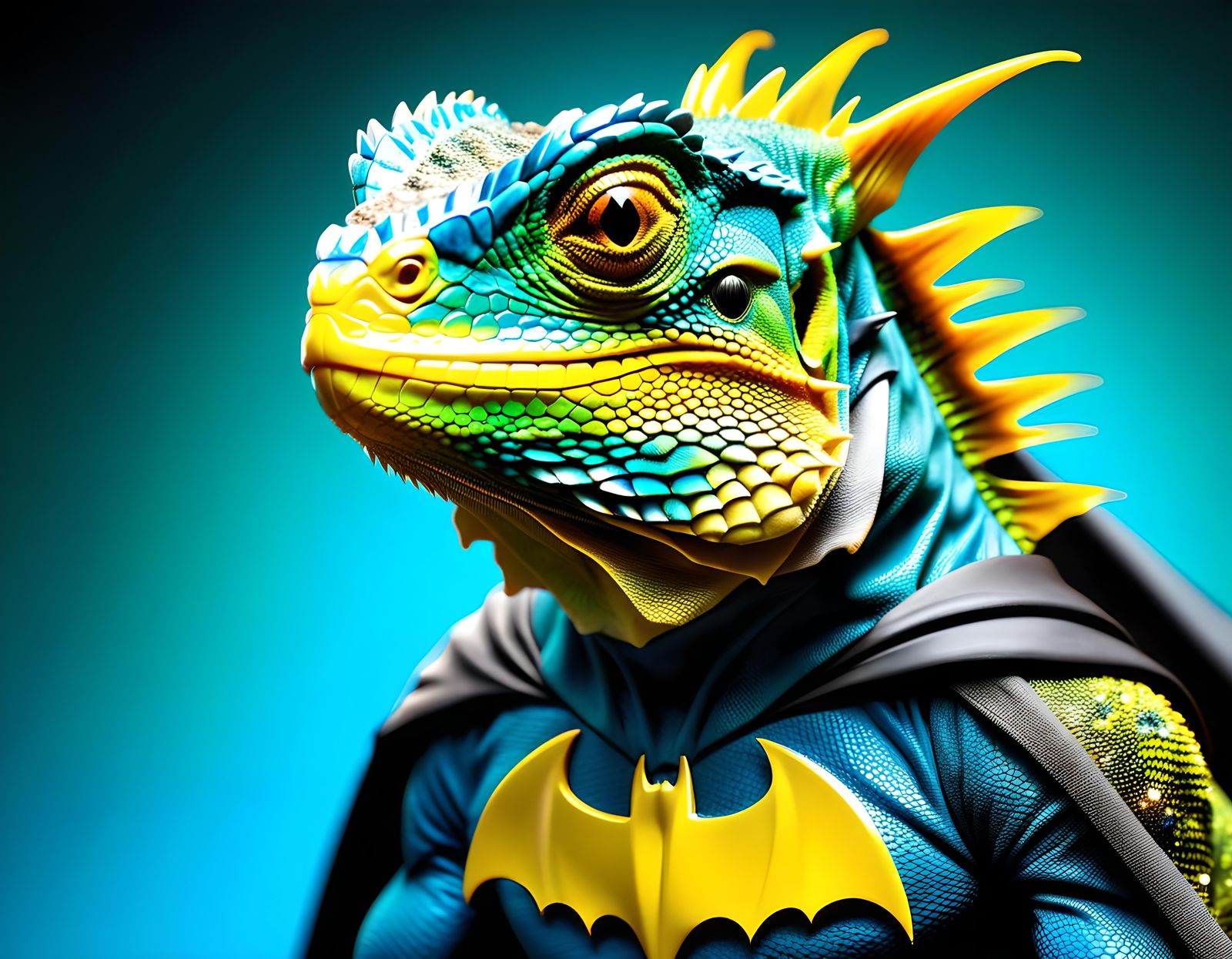 Chibi Batman-Iguana Mutant Creature in 3D