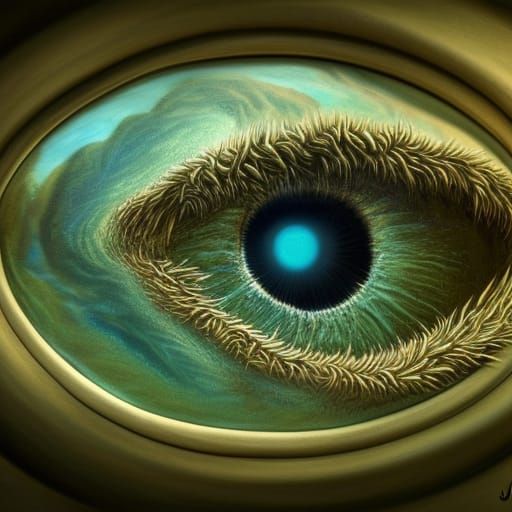 Detailed Rye Close-Up with Earth Eye Art