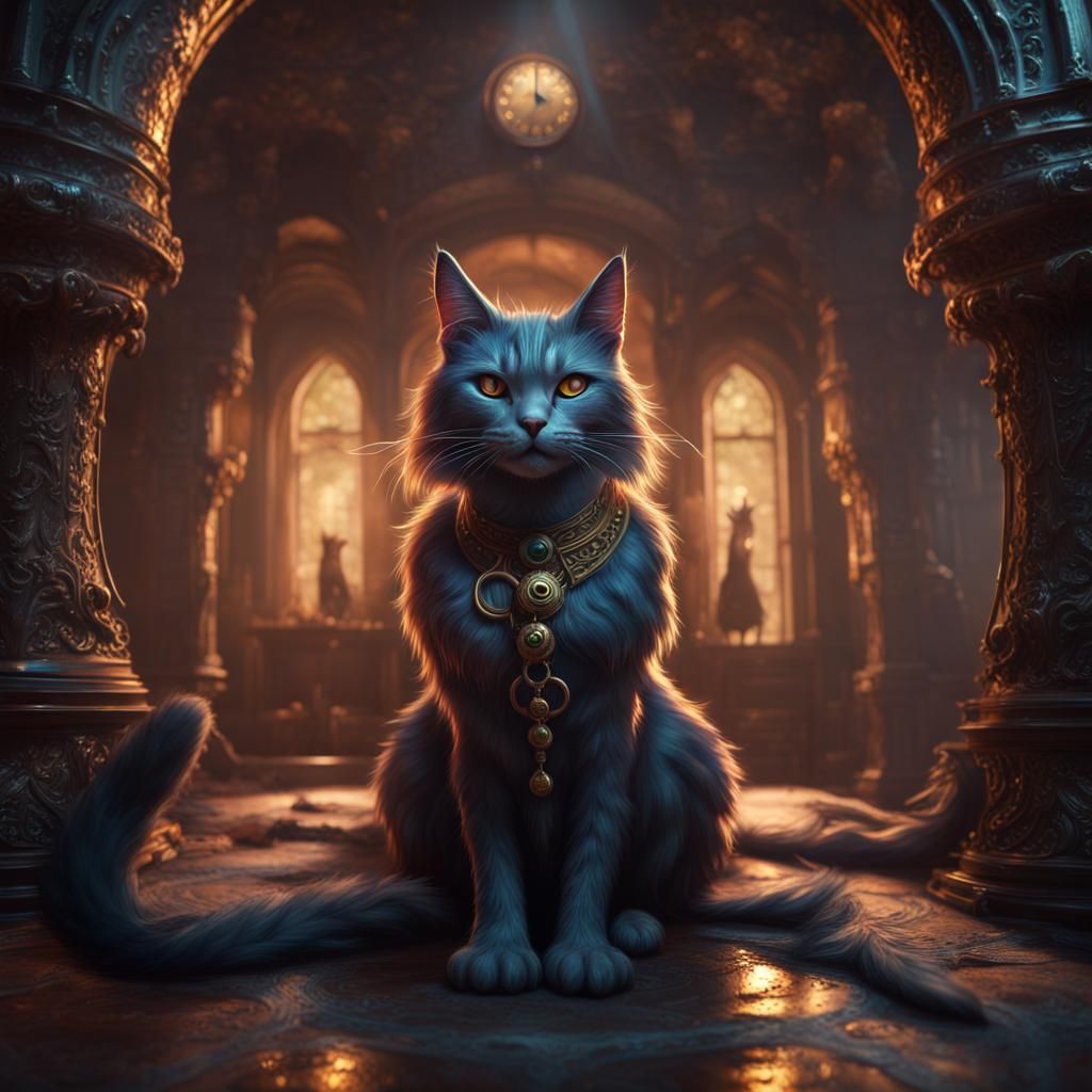 Enchanting Evil Cat Witch with Hypnotic Eyes