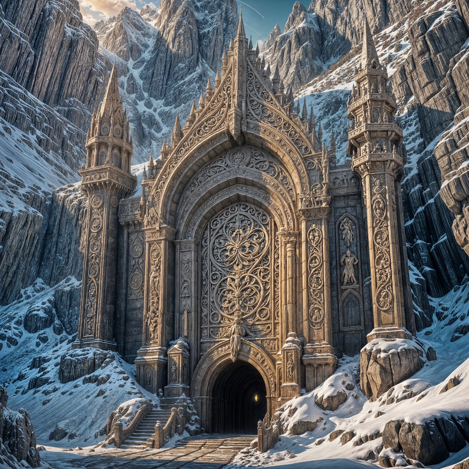 Epic Gateway to Snowy Dwarven Kingdom
