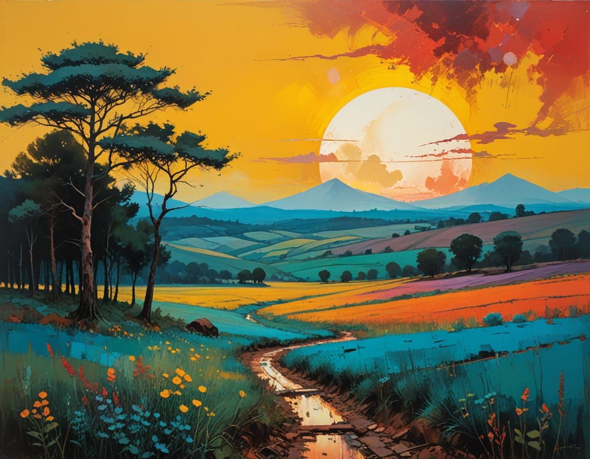 Cosmic Landscape in Expressive Abstraction