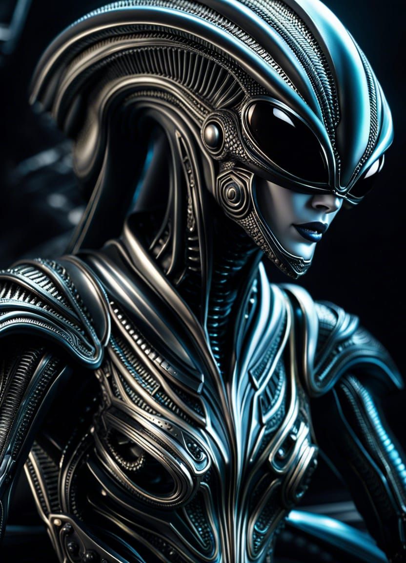 alien posing for Vogue