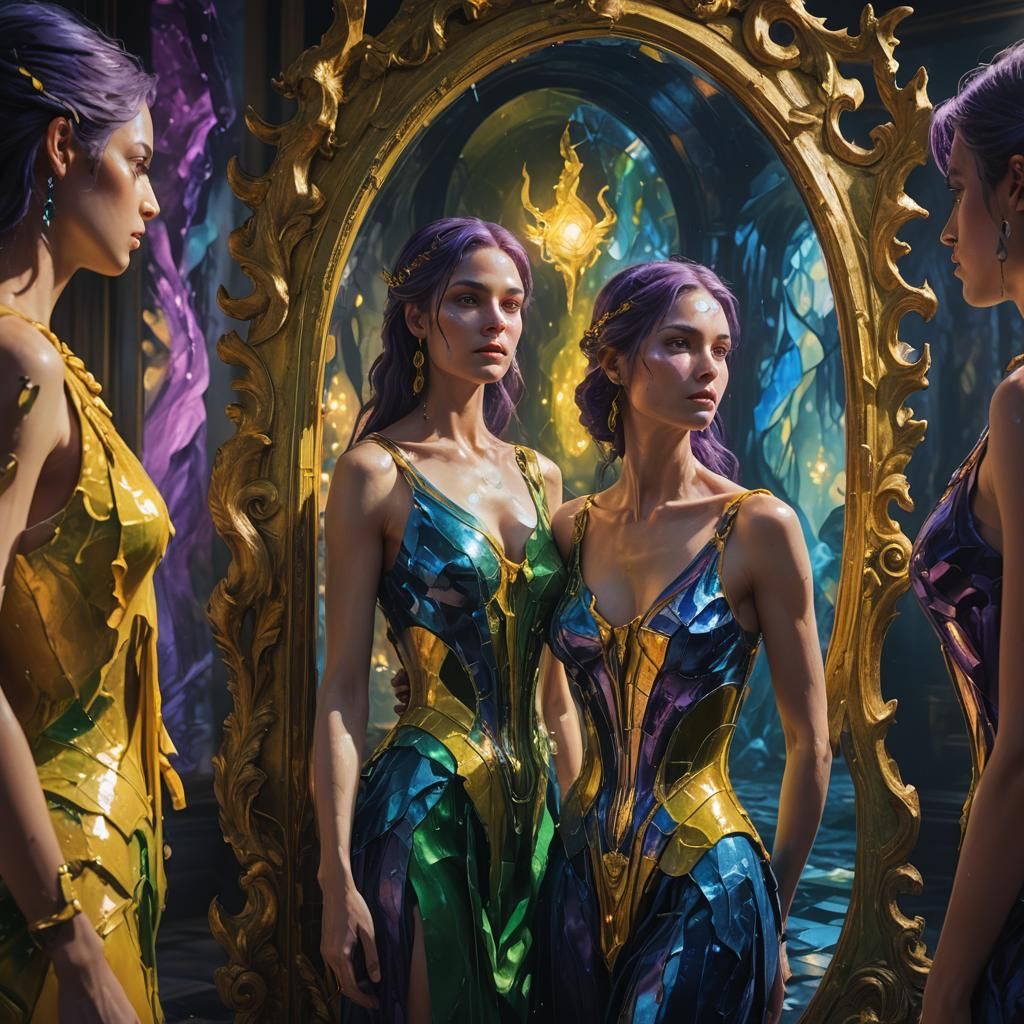 Mystical Mirror Reflects a Woman's Fantasy Body