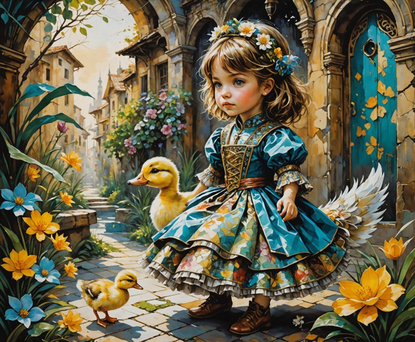 Stunning Patchwork Masterpiece of a Duck in Elegant Floral D...