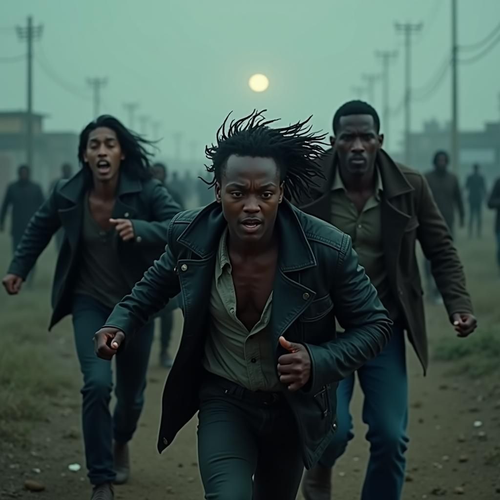 Zombie Apocalypse Chase: Cinematic Film Still