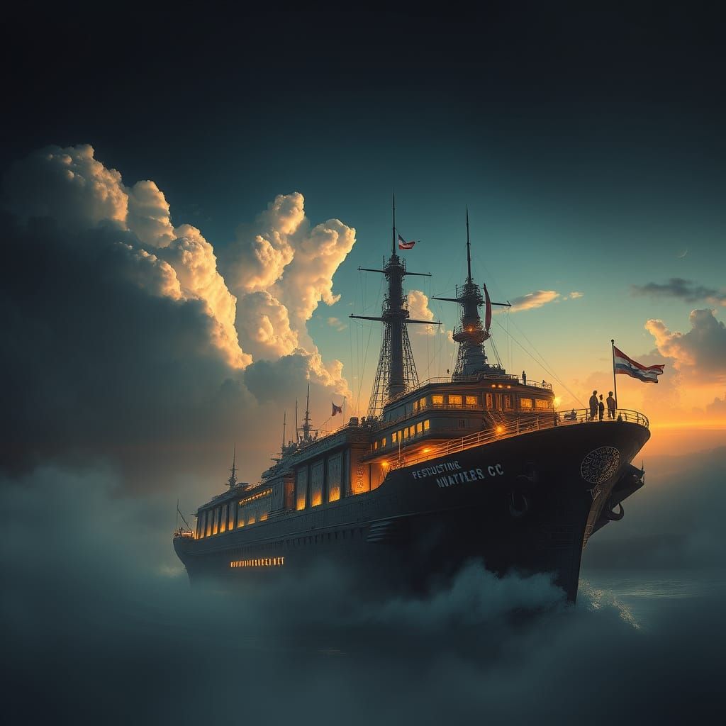 Epic Digital Ship Scene in Cinematic Environment