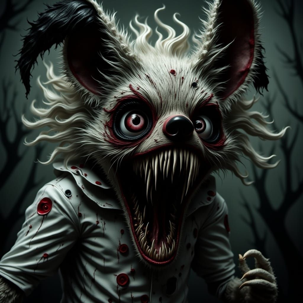 Unsettling Macabre Nightmare Dog Plushie