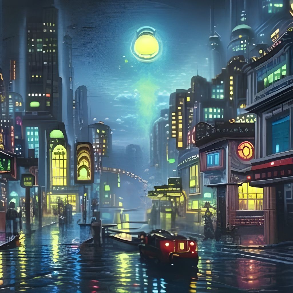 Cybernetic Androids in Retro-Futuristic City