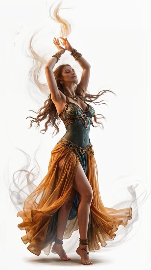 Medieval Sorceress Dances in Mystical Vapors