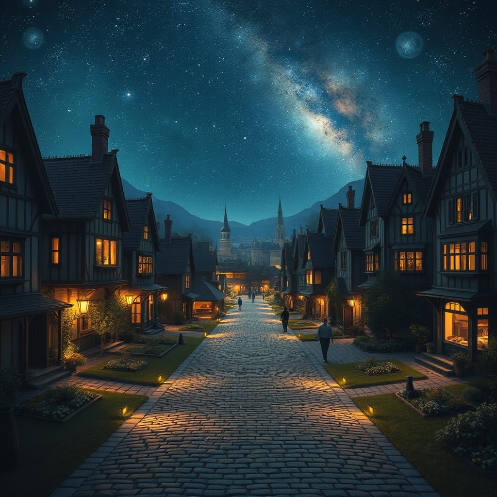 Fantasy Road to a Celestial Market