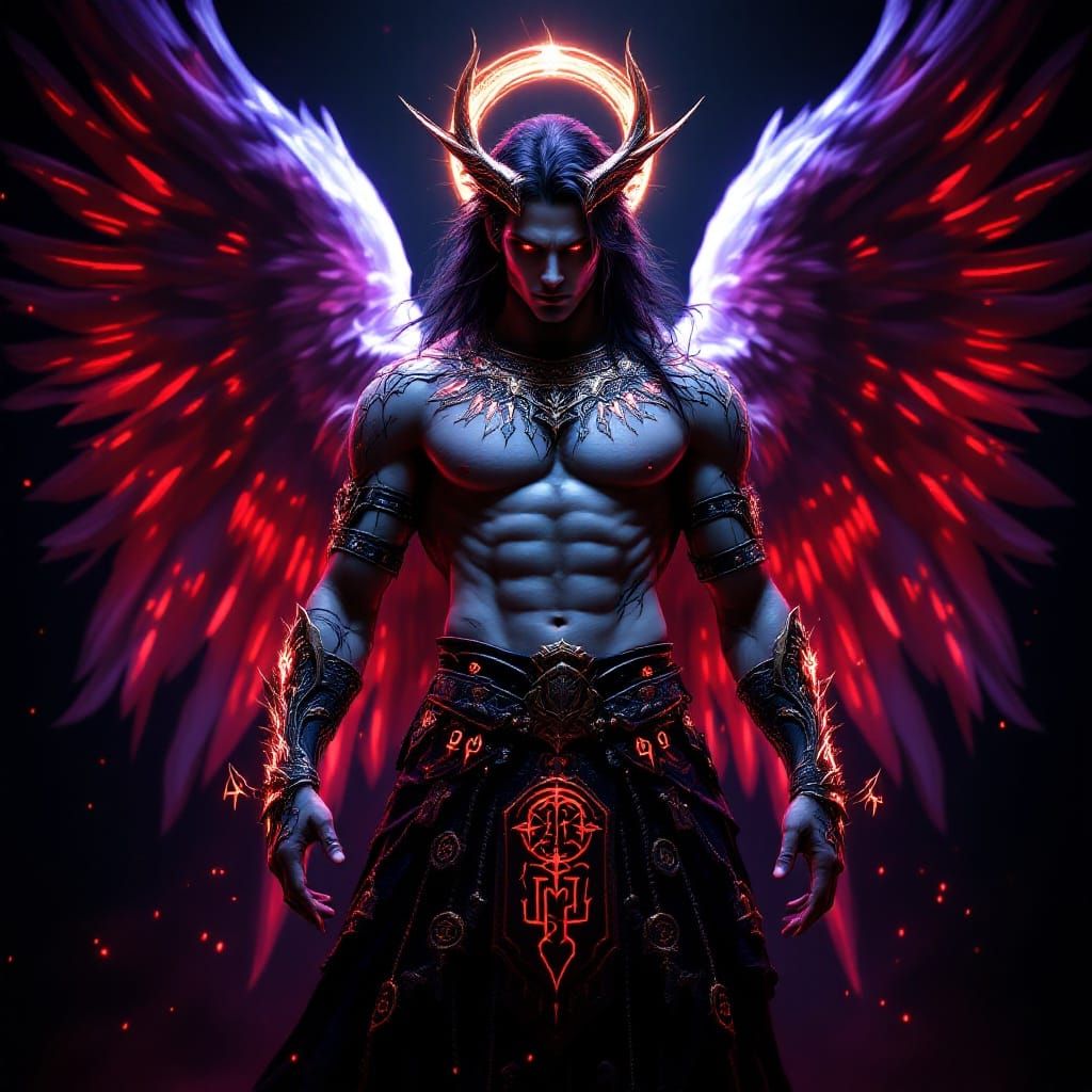 Majestic Goth Angelic Warrior in Intricate White Armor