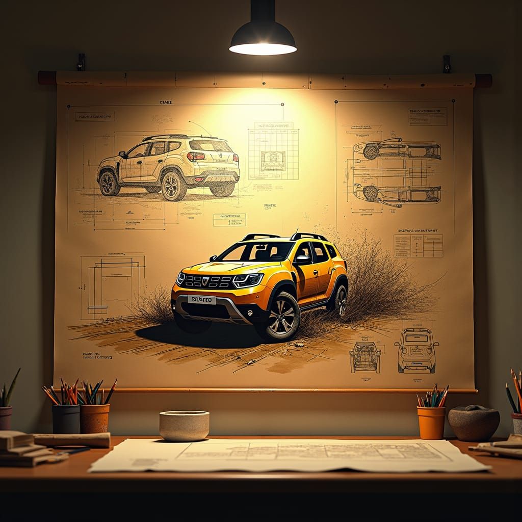 Duster SUV Blueprint: Detailed Construction Plans on Paper