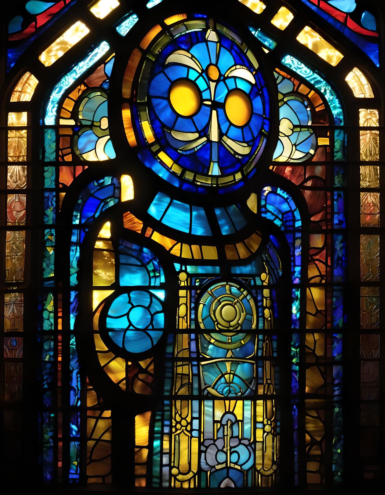 Surreal Stained Glass Robot Slug Image