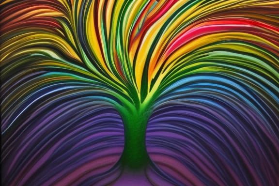Rainbow Swirl Tree: A Colorful Dreamscape