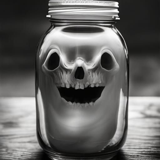 Ghost in a Jar Tornado: Macabre Digital Art