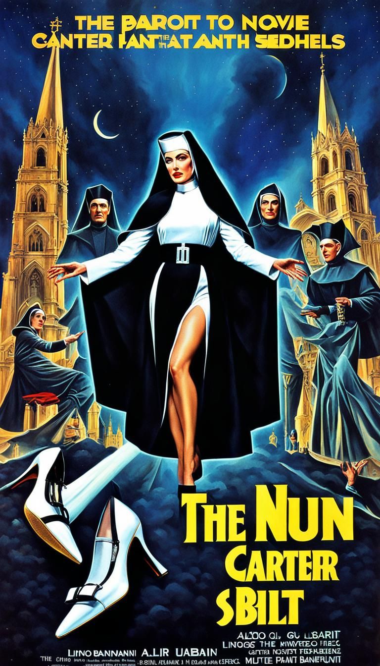 1980s Sci-Fi Movie Poster: The Nun and the Novice