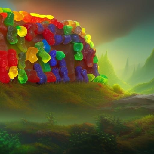 Detailed Gummy Bear Fantasy Concept Art