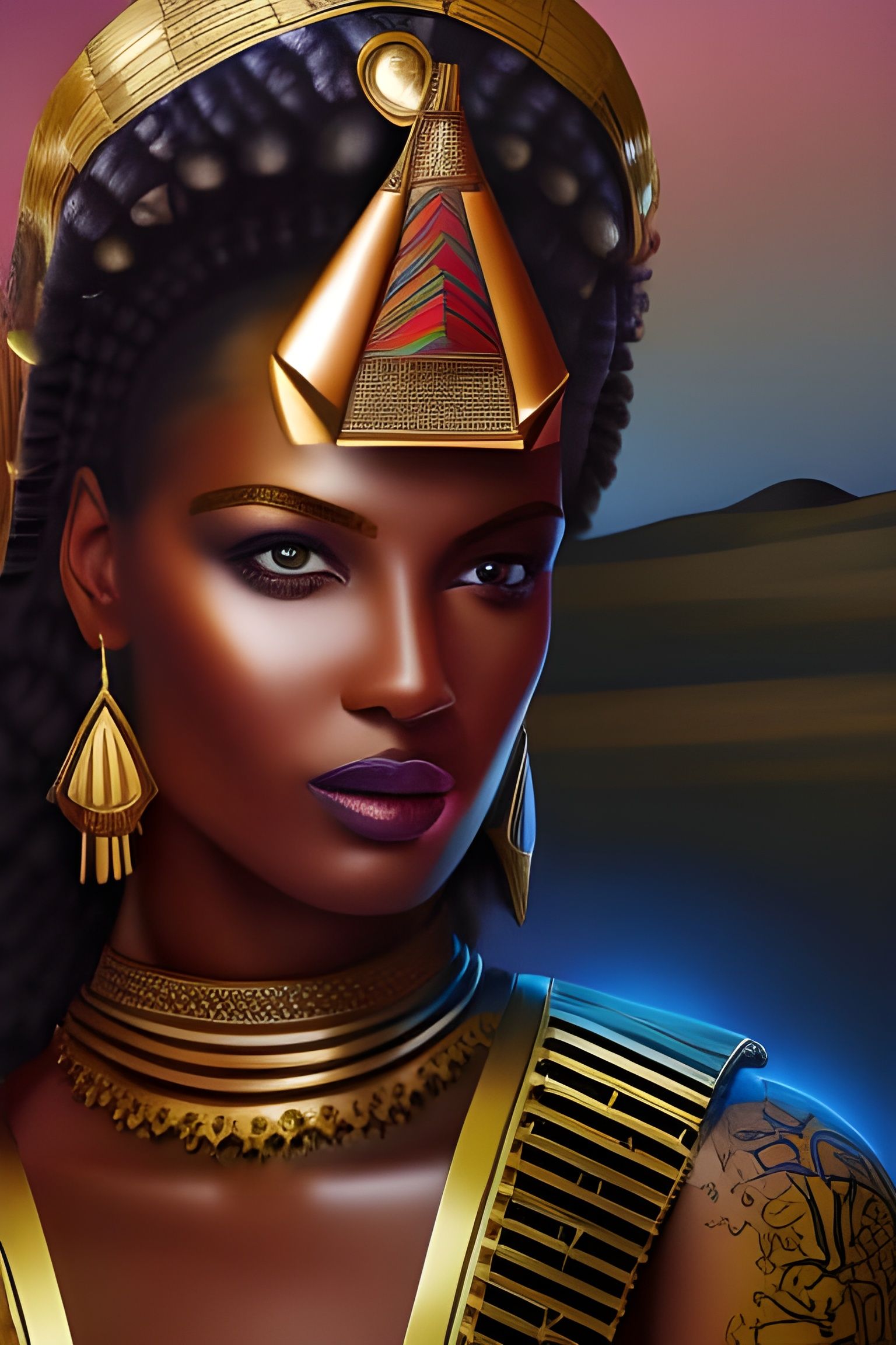 Egyptian Goddess Renenutet: Hyperdetailed Fantasy Portrait