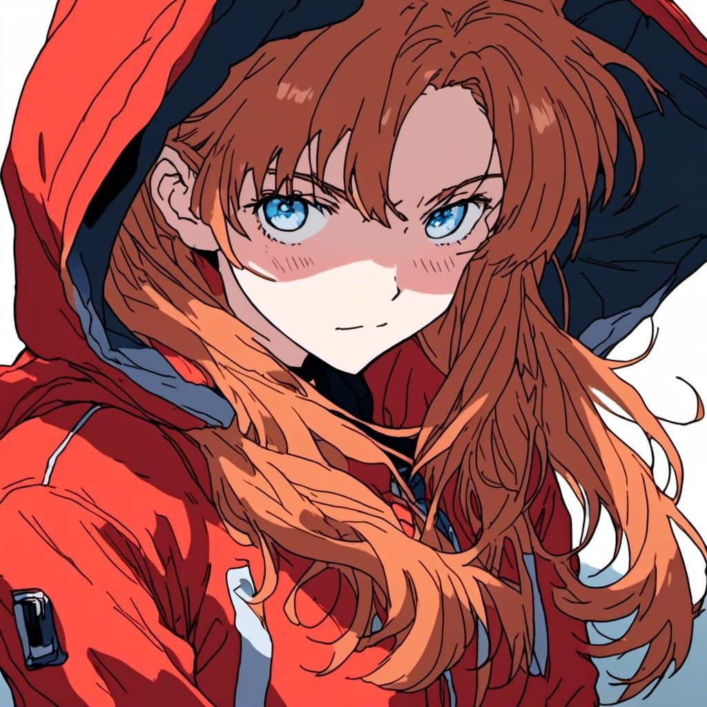 Asuka Langley From Evangelion in Anime Style