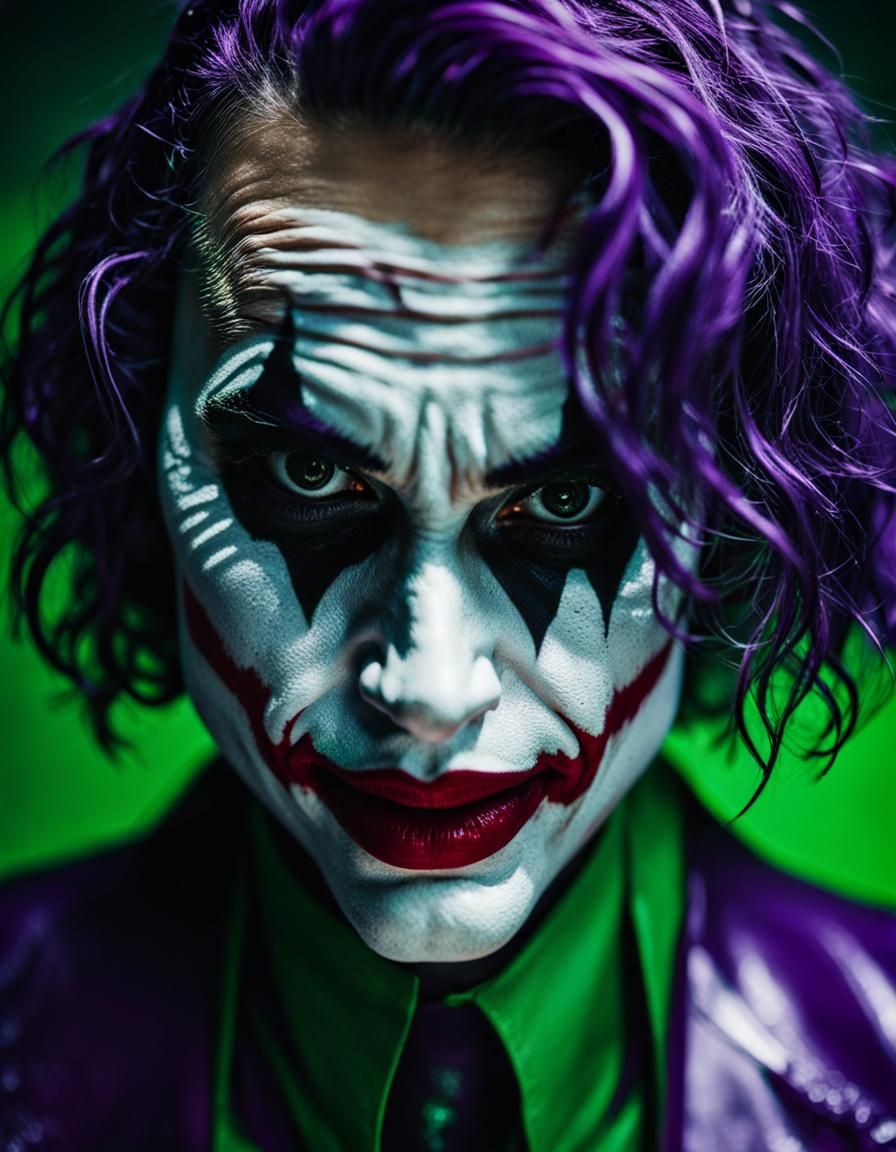 Female Joker in Cyberpunk Style Latex Dress