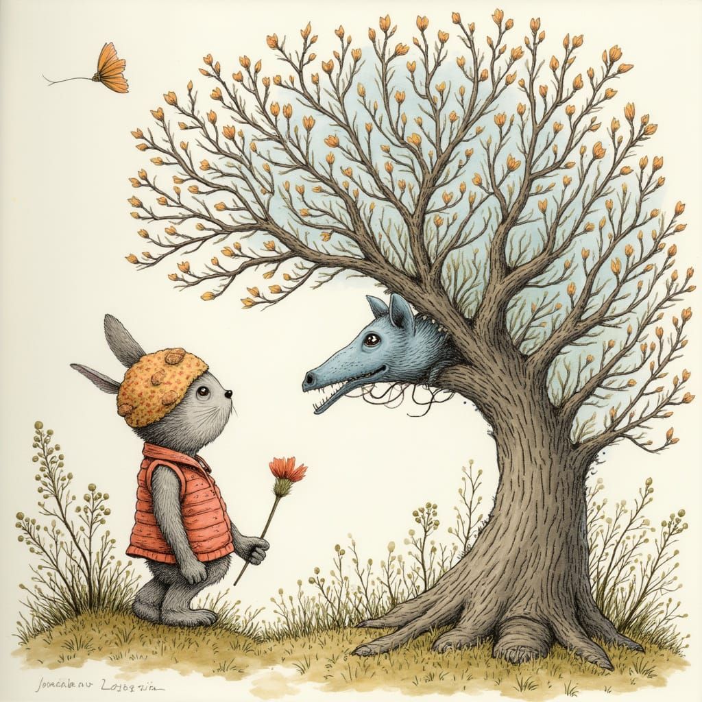 Whimsical World of Wonder in Vibrant Watercolor