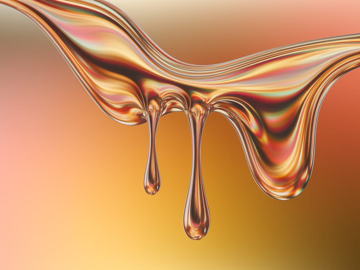 Abstract Metallic Honey in Surreal Digital Art