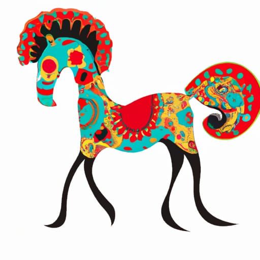 Colorful Paisley Horse Illustration