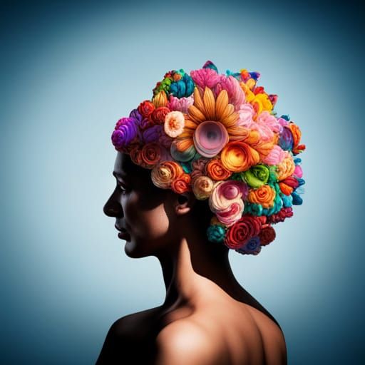 Colorful Floral Portrait: Inner Beauty Revealed