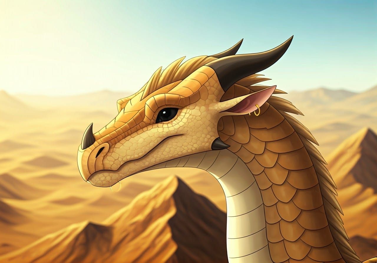 Fantastical Desert Dragon soars in a Dreamy Matte Painting