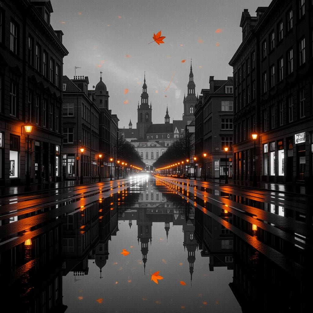 Surreal Double Exposure of City at Night