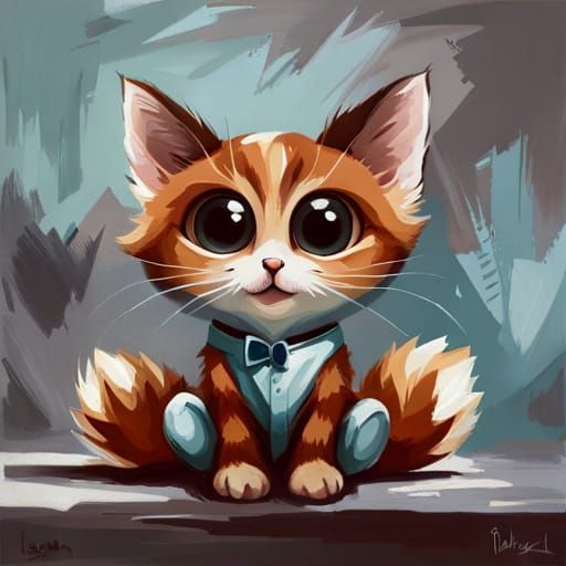 Adorable Sweet Oil Painting with Expressive Design