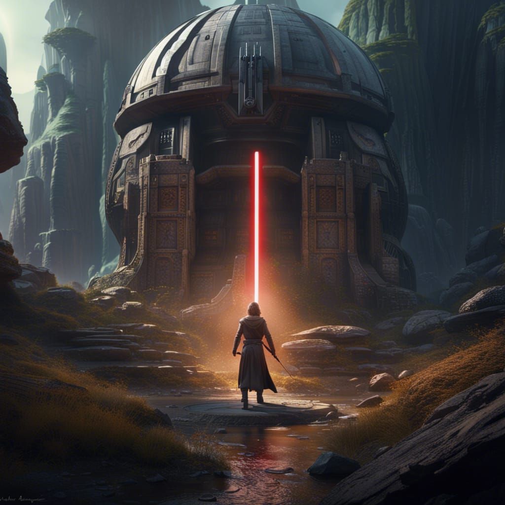Star Wars Jedi in Detailed Matte Painting Style