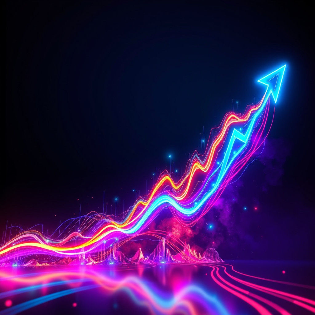 Exponential Growth Graph in Vibrant Futurism