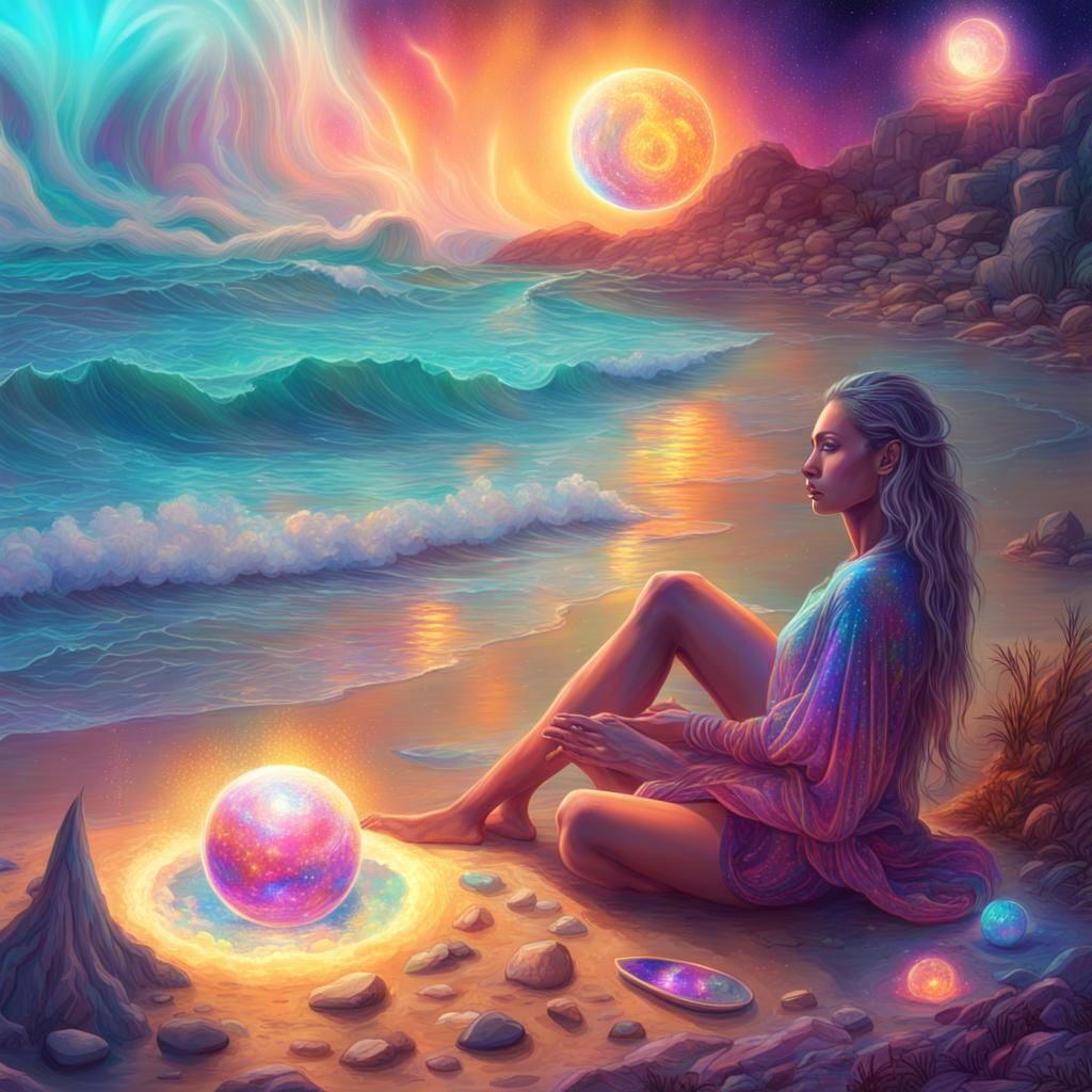 Magical Servitor for Beautiful Beach Days: Mixed Media