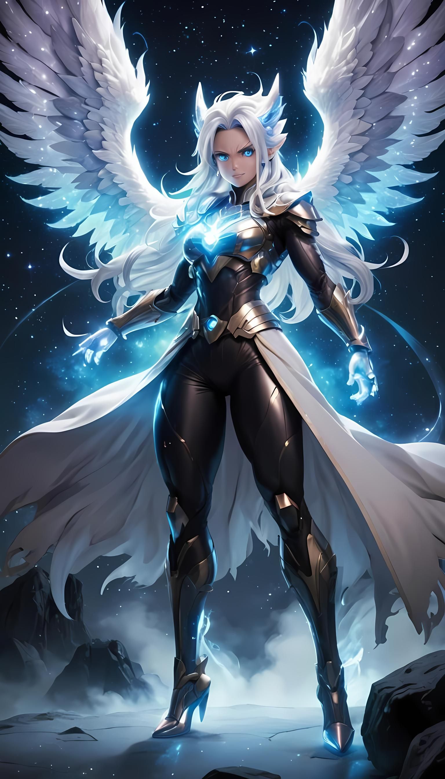 Anime Girl Super Saiyan Powers Up, Chibi Style