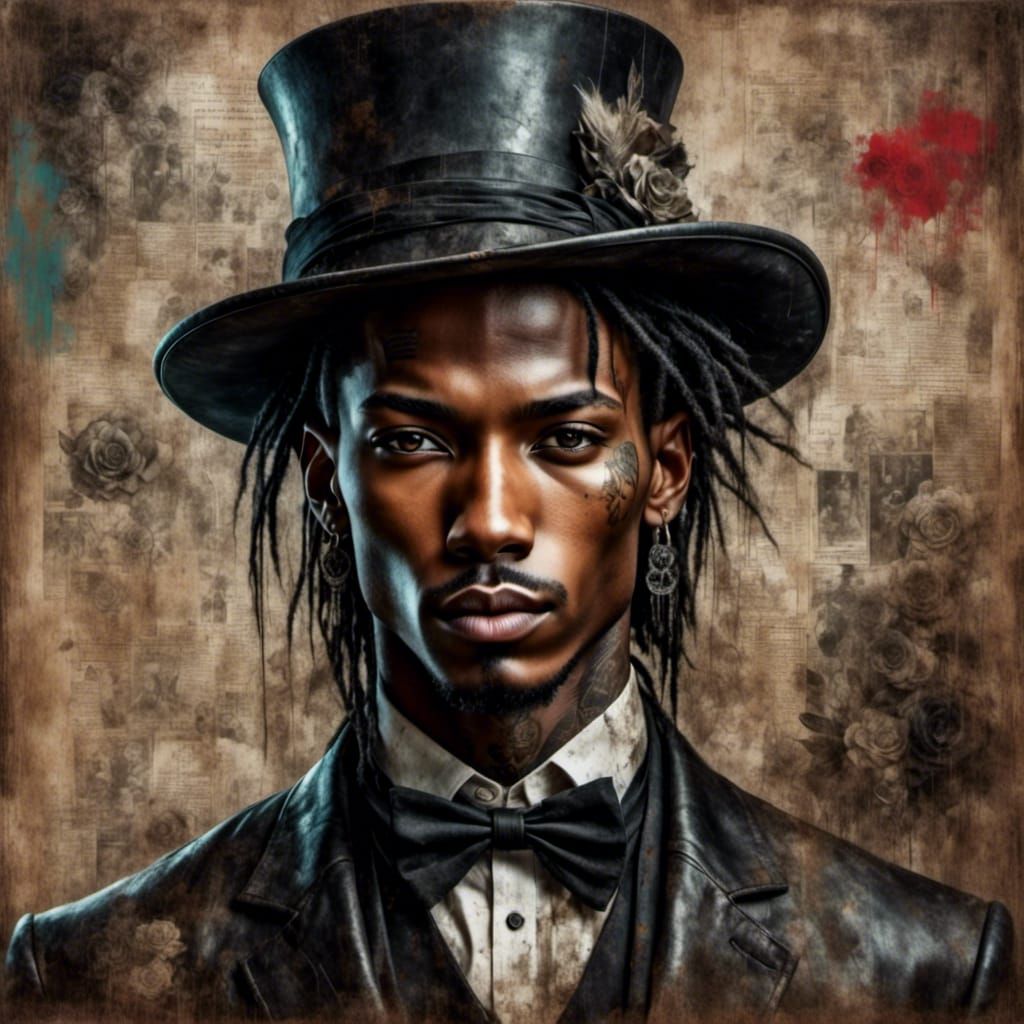 Elegant Man in Leather: Grunge Fairytale Portrait