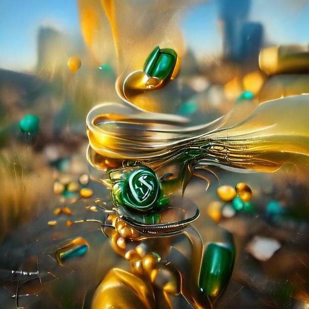 Post-Apocalyptic Emerald Stream: Quilling Art