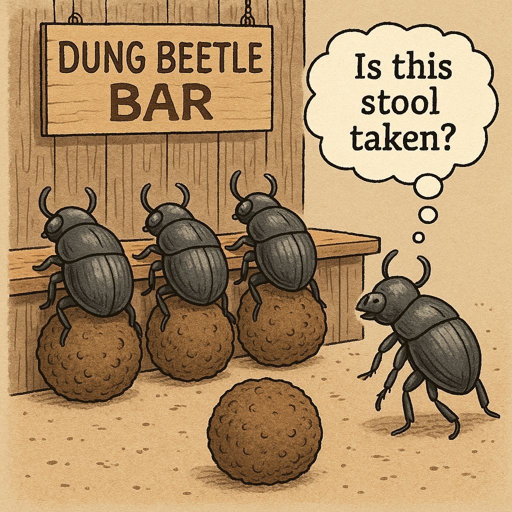 Dung Beetle Bar: A Humorous Illustration