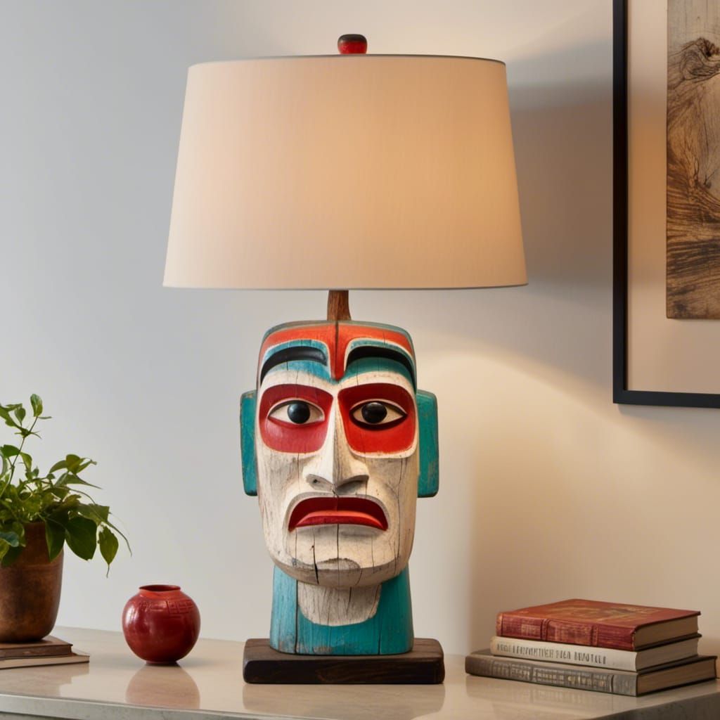 Totem Pole Lamp in Pacific Northwest Style