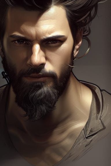 Steampunk Man Portrait in Artgerm and WLOP Style