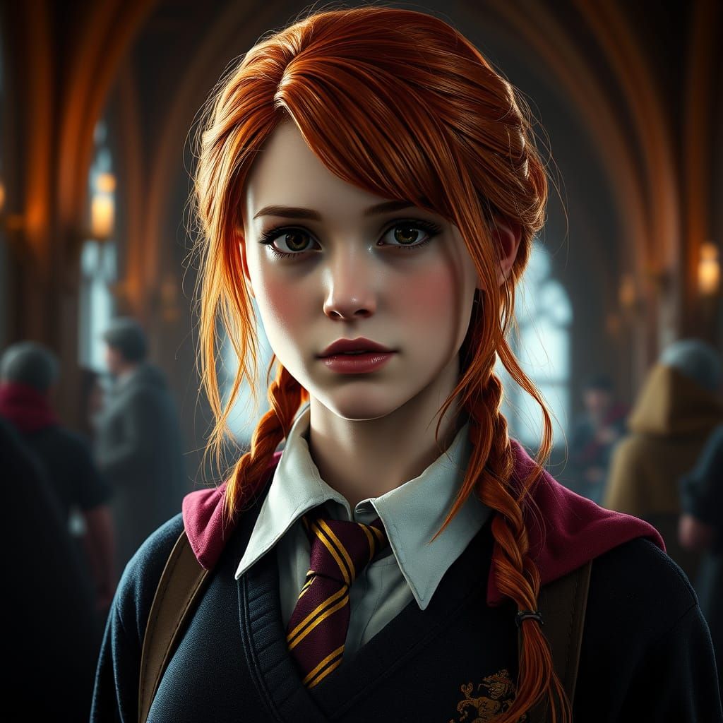 Ginny Weasley in Dark Fantasy Gryffindor Uniform