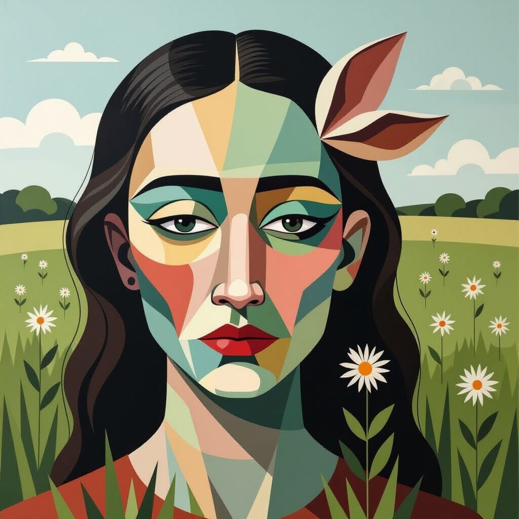 Abstract Kangaroo Portrait in Neutral Tones