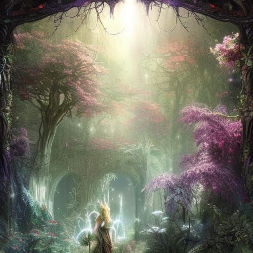 Solstice Sunlight Streaming in Fae Forest 2