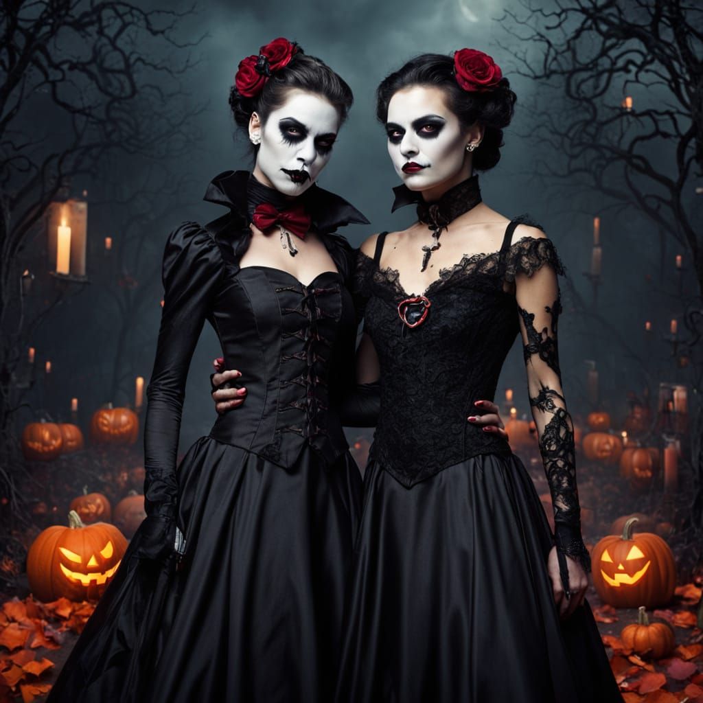 Lesbian Vampires Celebrate Halloween Valentine's Day