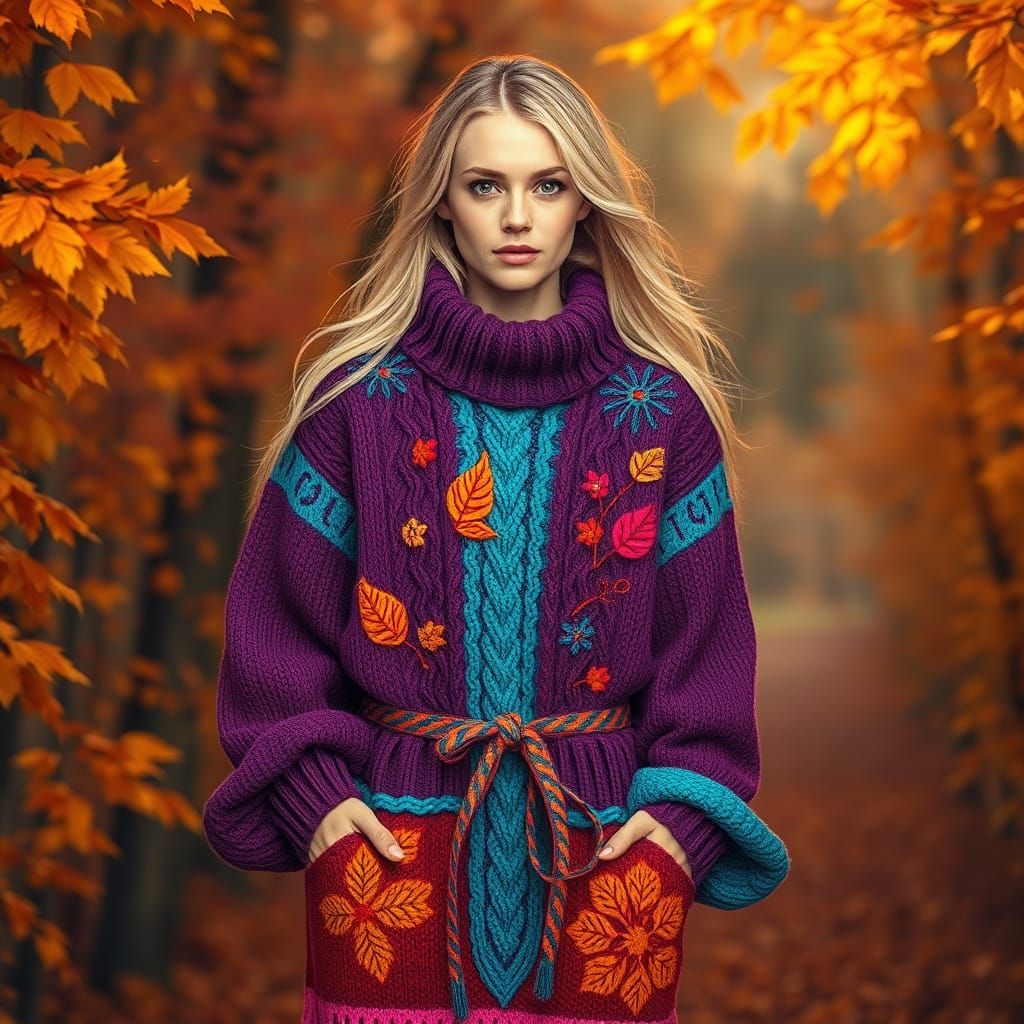 Enchanted Autumn Forest Fashion Scene
