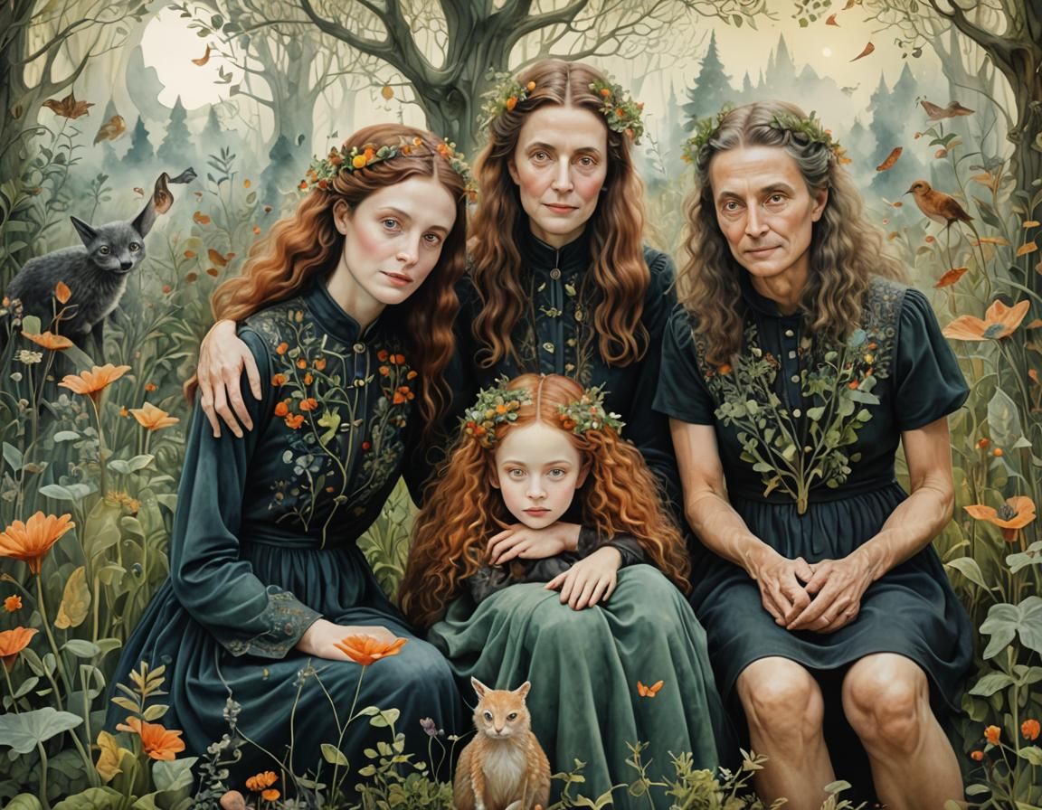 Enchanted Garden: A Family Portrait in Watercolor