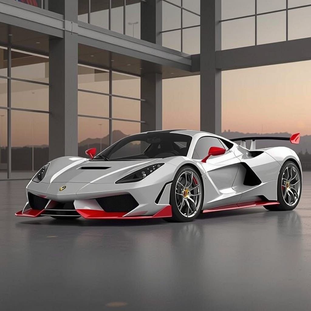 Sleek Futuristic Supercar with Neon Accents