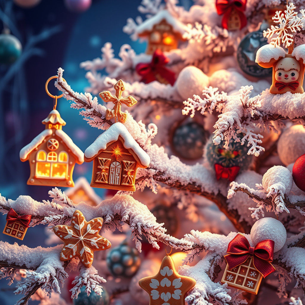 Enchanted Christmas Tree with Gingerbread Cookies